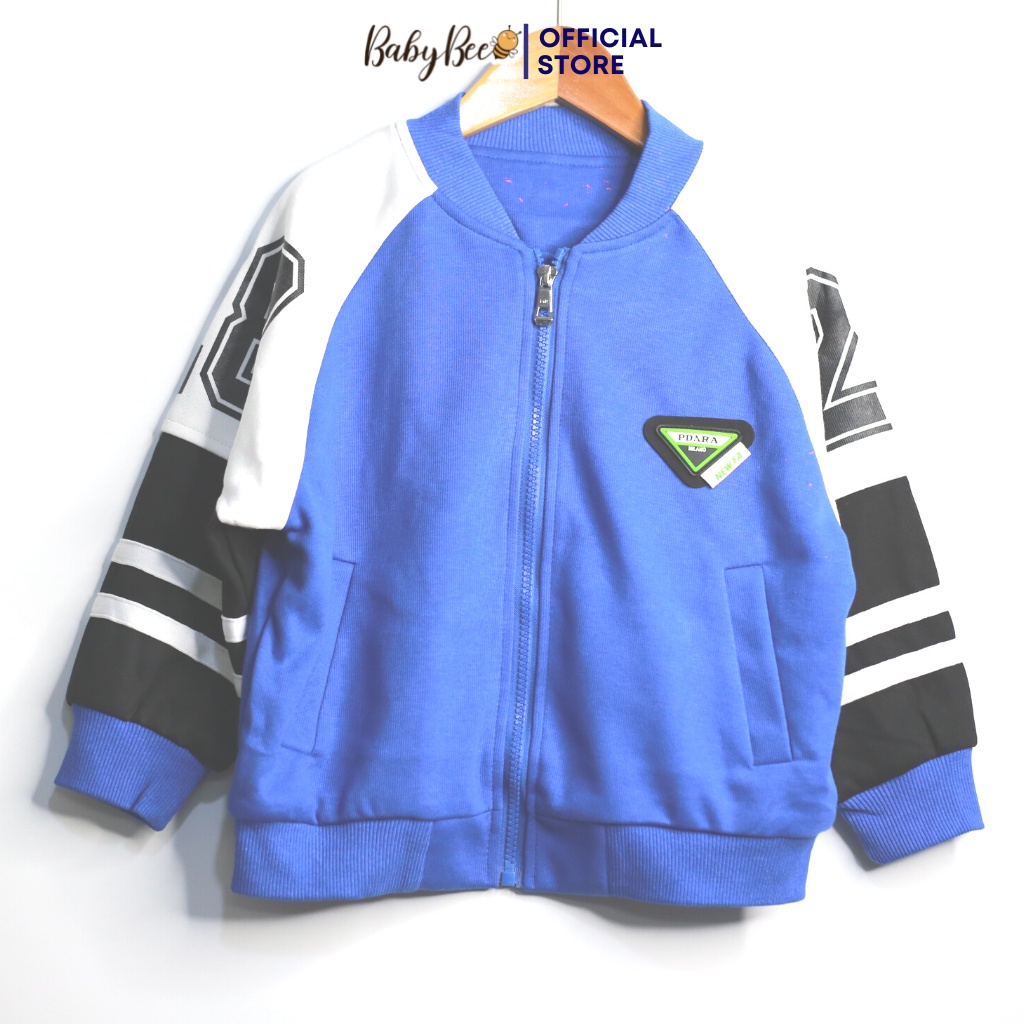 Áo khoác bomber bé trai size đai trẻ em 15-28kg BabyBee chất vải nỉ từ 2 3 4 5 6 7 8 9 tuổi AK02