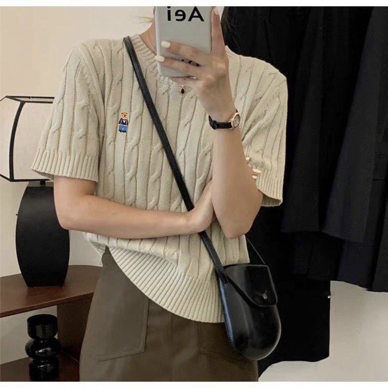 Áo len whoau cộc tay