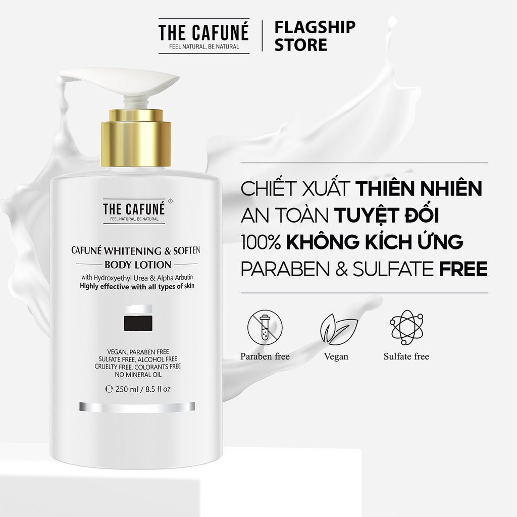 Kem Body Dưỡng Trắng Da The Cafuné kết cấu dạng lotion, thẩm thấu nhanh, không nhờn rít dưỡng thể 250gram | BigBuy360 - bigbuy360.vn