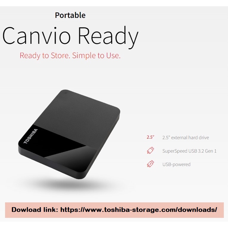 [TẶNG TÚI + MŨ BẢO HIỂM] - Ổ cứng di động HDD Toshiba Canvio Ready 4TB