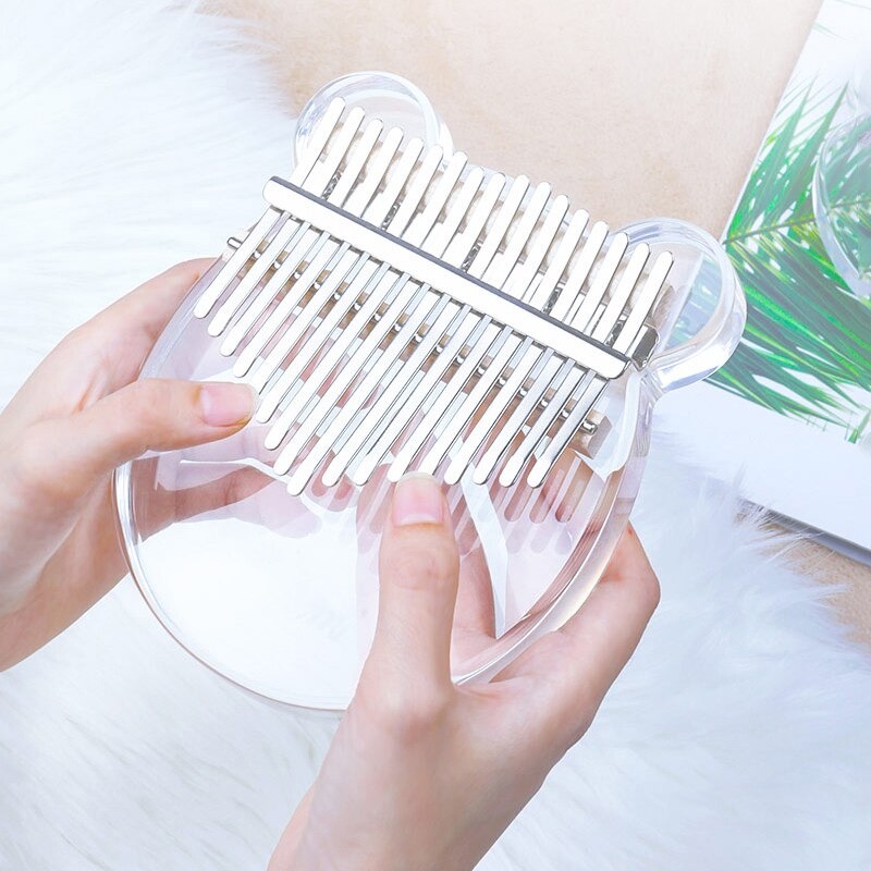 Đàn kalimba trong suốt pha lê hình gấu acrylic giá rè ARGAN-17