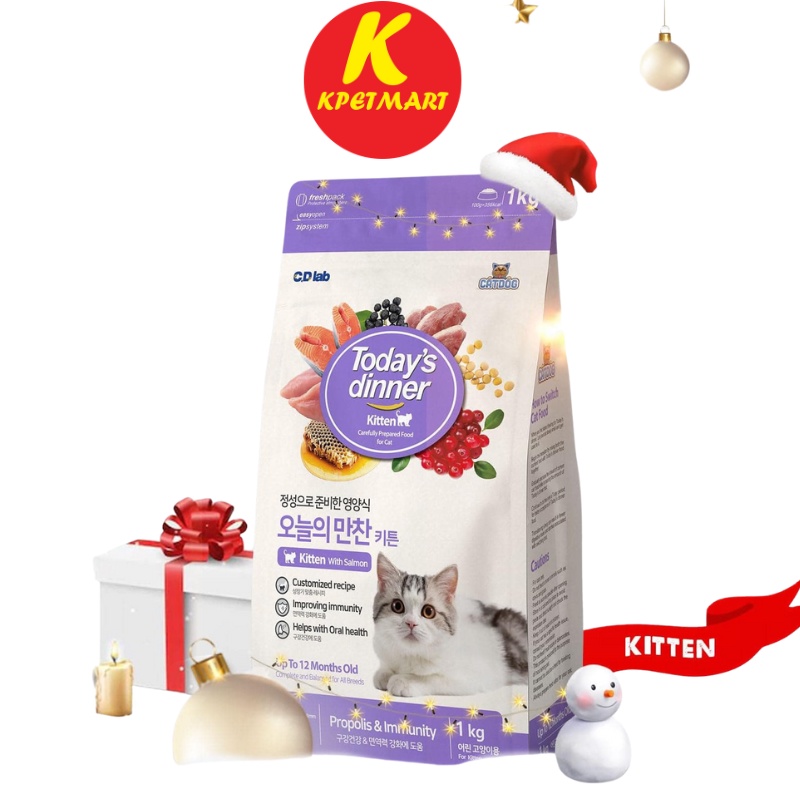 (1KG) Thức Ăn Cho Mèo Con Today's Dinner Kitten Bao 1 Kg (KPETMART) I Thức Ăn Mèo