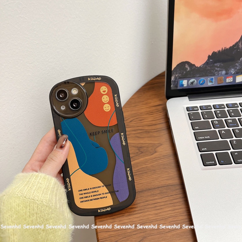 Ốp Điện Thoại Hình Mặt Cười Mắt To Đơn Giản Cho iPhone 14 13 12 11 Pro Max X XR Xs Max 8 7 Plus SE 2020