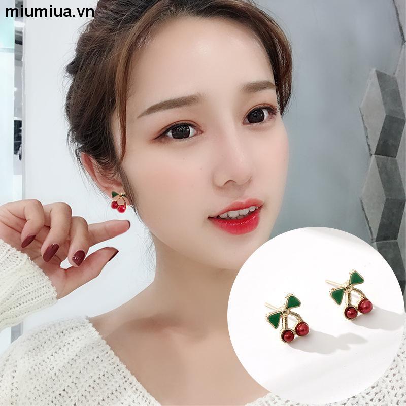 miumiuaBông Tai Hình Quả cherry Nhỏ Nhắn Dễ Thương Dành Cho Nữ