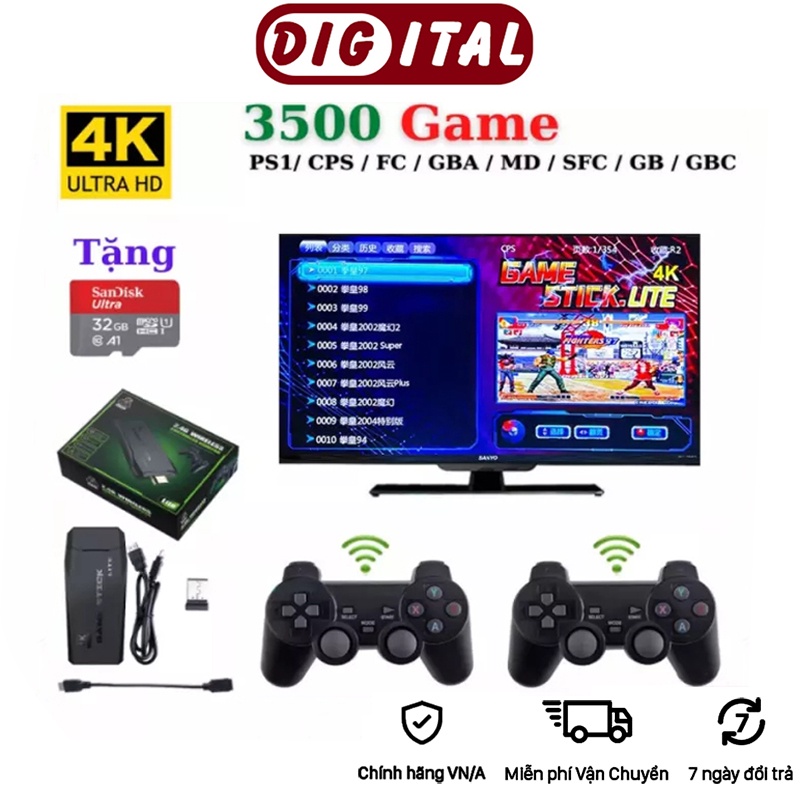 [RẺ NHẤT] Máy Chơi Game Stick 4k - HDMI 10000 + 20 trò mới độc quyền, kết nối không dây game 4 nút,6 nút PS1/GBA/GBC-BH | BigBuy360 - bigbuy360.vn