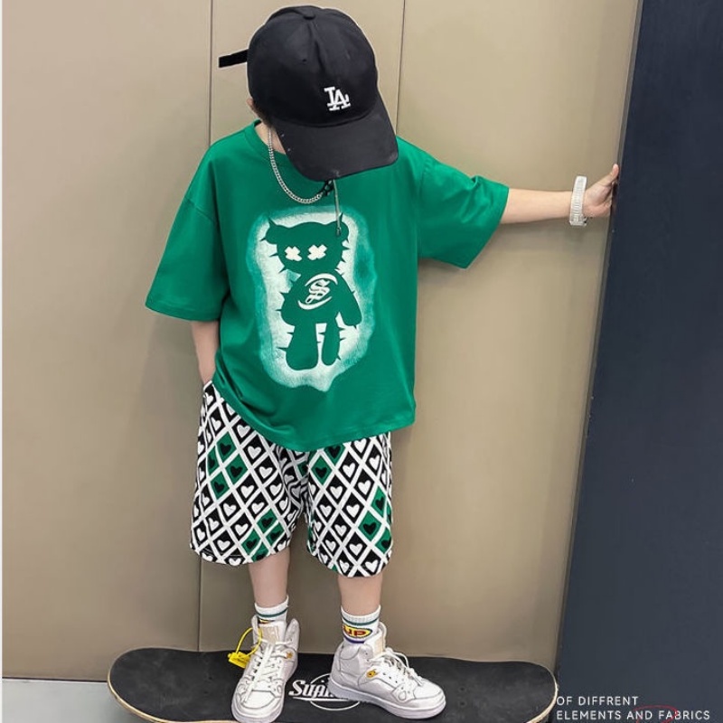 Set Áo Thun Ngắn Tay Và Quần Short Thời Trang Mùa Hè Mới Cho Bé Trai