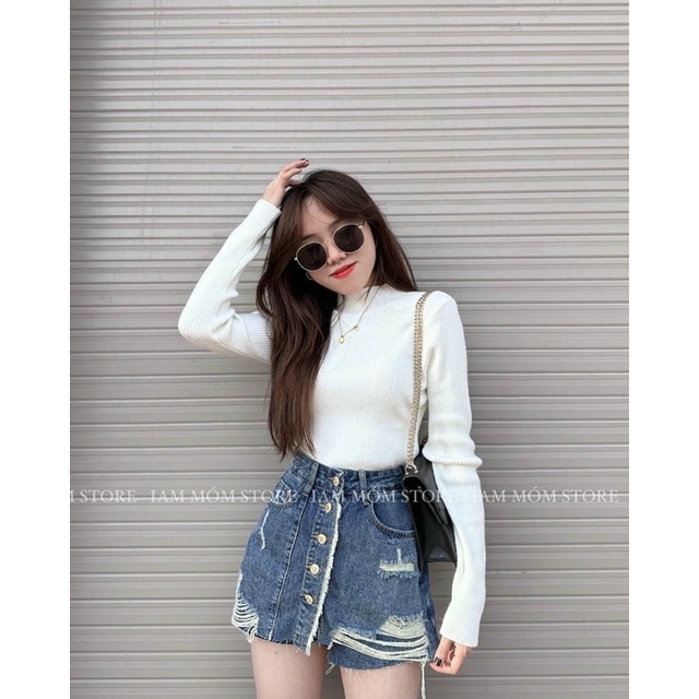 {Ảnh thât} Quần Đùi Giả Váy ,Chất Liệu Jeans Cao cấp Quảng Châu