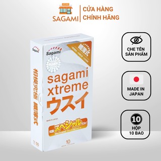 Bao cao su siêu mỏng Sagami Xtreme Superthin - Hộp 10 chiếc bao cao su mỏng kiểu truyền thống Nhật bản chính hãng