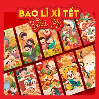 Sỉ 10 bao lì xì tết giá rẻ truyền thống hot trend dễ thương