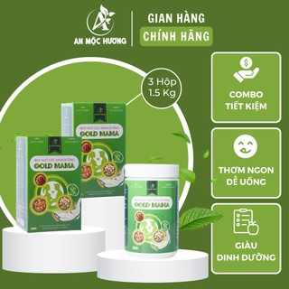 Combo 3 hộp bột ngũ cốc mẹ bầu Gold Mama cao cấp 24 loại hạt (1.5kg) giúp con tăng cân đều đặn