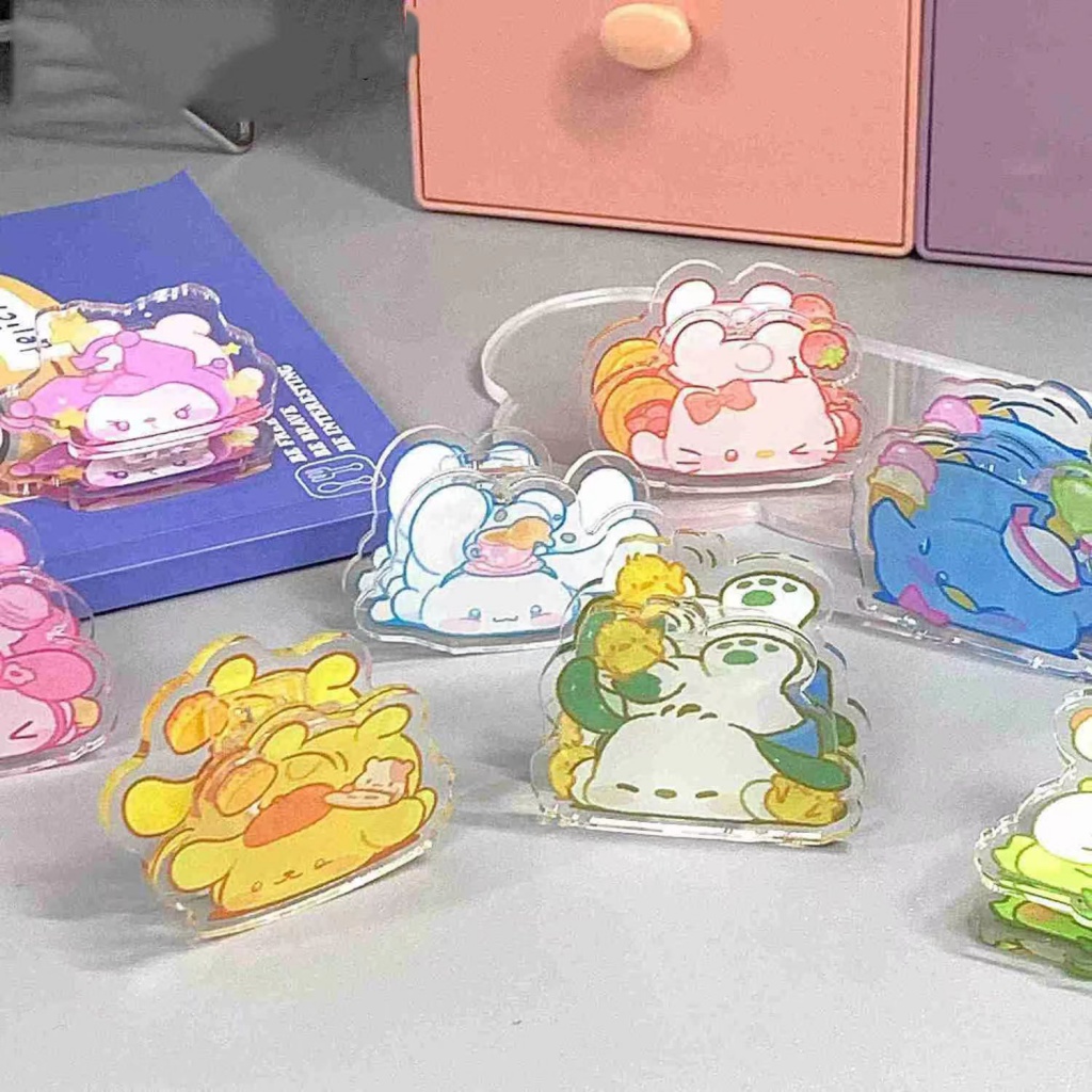 Sanrio Kẹp Giấy Ghi Chú Hai Mặt Bằng Acrylic Đa Năng Họa Tiết Trái Tim Dễ Thương Sáng Tạo Dành Cho Bạn Gái