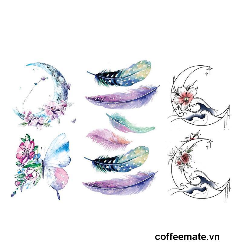 【coffeemate】⚡Miếng Dán Hình Xăm Hello Girl Chống Thấm Nước Và Chống Phản Quang Mới （5-7 ngày）