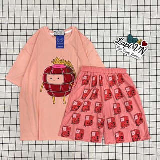 Set Đồ Bộ Hoạt Hình Unisex cartoon 3D Cute -Lapi VN, Vải Thun Cotton,Đồ Bộ Nam Nữ, Freesize Đến 65kg