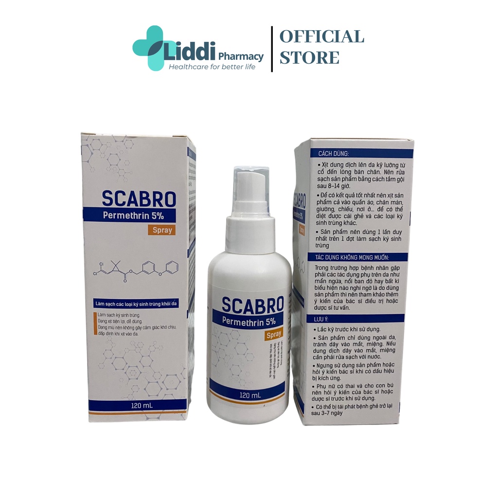 Xịt làm sạch ghẻ và các loại ký sinh trùng SCABRO 120ml
