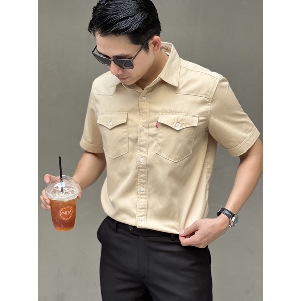 ÁO SƠ MI LEVIS TAY NGẮN XUẤT KHẨU CAO CẤP