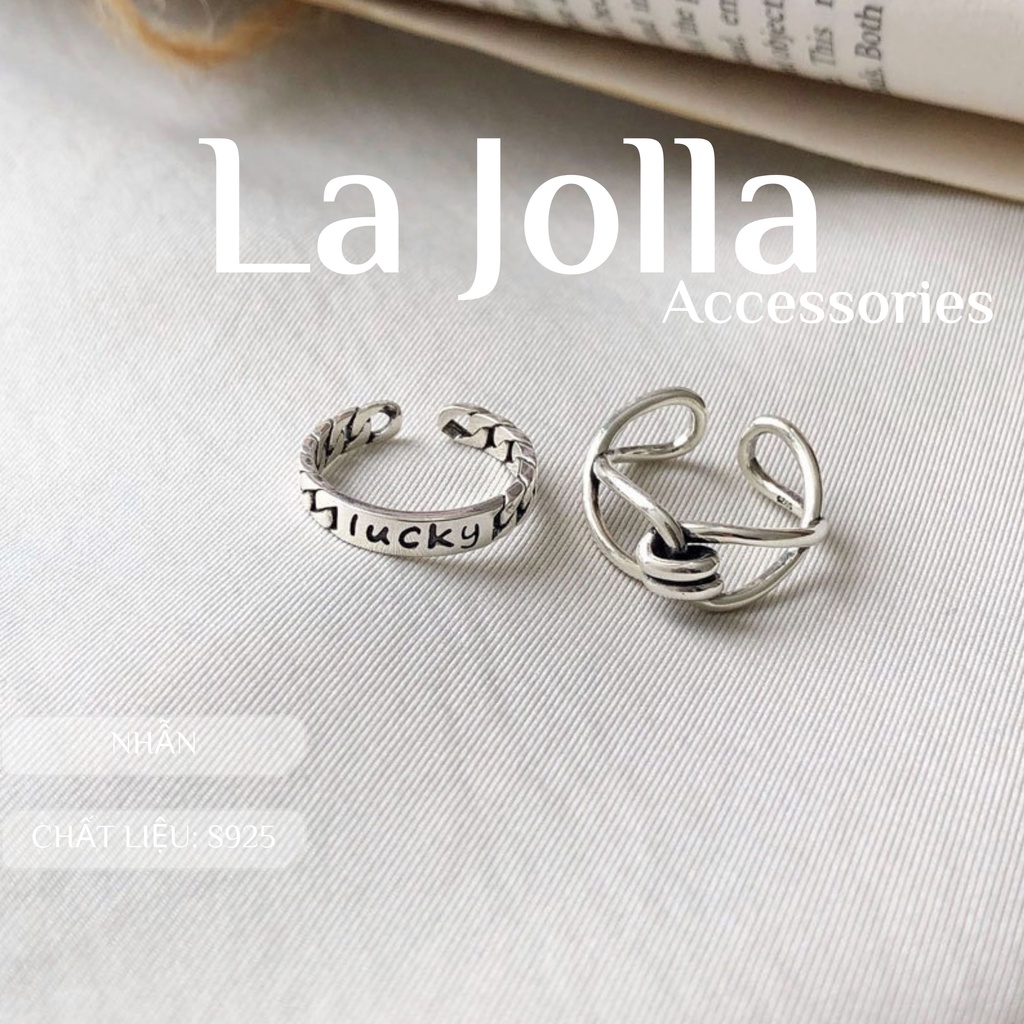 Set 2 nhẫn mạ bạc unisex