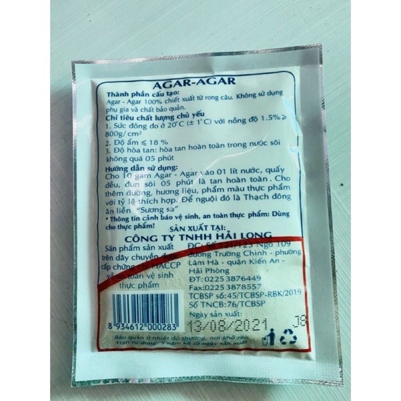 Bột thạch rau câu giòn dẻo/dừa ngon Việt Xô/ Hải Long 25g và 50g