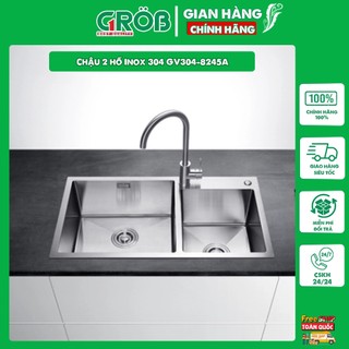 Bồn rửa bát bg grob - chậu 2 hố inox 304 gv304-8245a