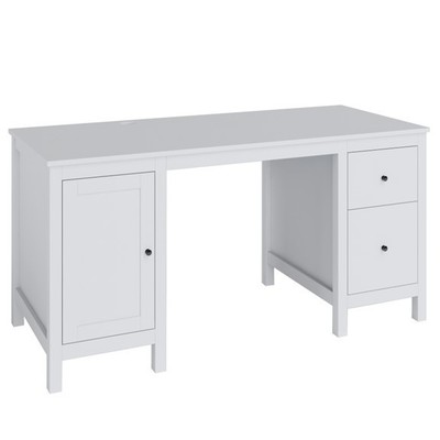 LUMET, Bàn làm việc, bàn học 2 bên tủ DEK_053, 155x65x75cm, bàn gỗ Scandi Home