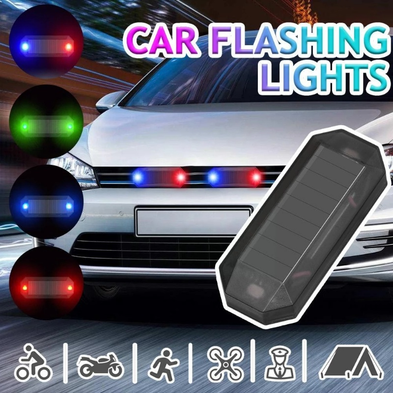 Đèn LED Cảnh Báo Mini Sử Dụng Năng Lượng Mặt Trời An Toàn Thông Dụng Cho Xe Hơi / Xe Máy