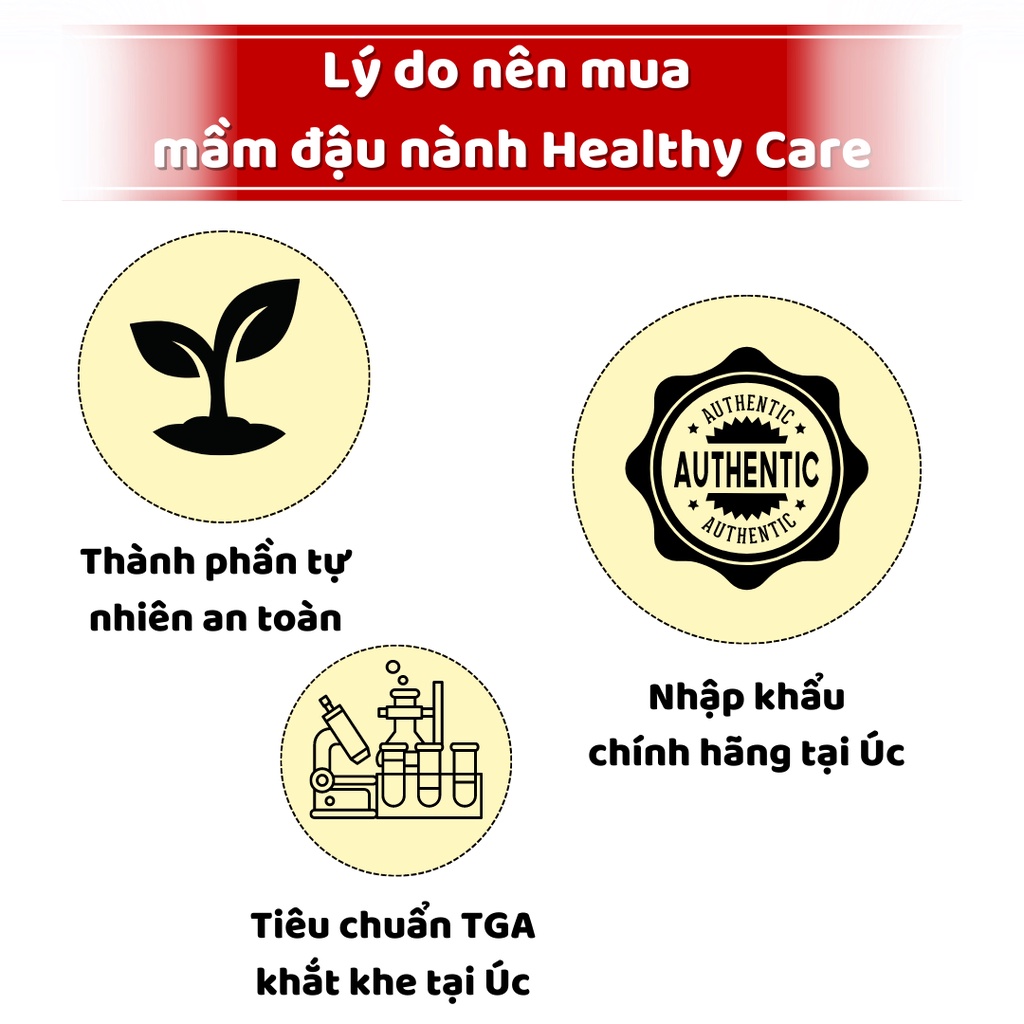 Viên uống tinh chất mầm đậu nành Healthy Care Super Lecithin 1200mg đẹp da, cân bằng nội tiết tố - Lọ 100v