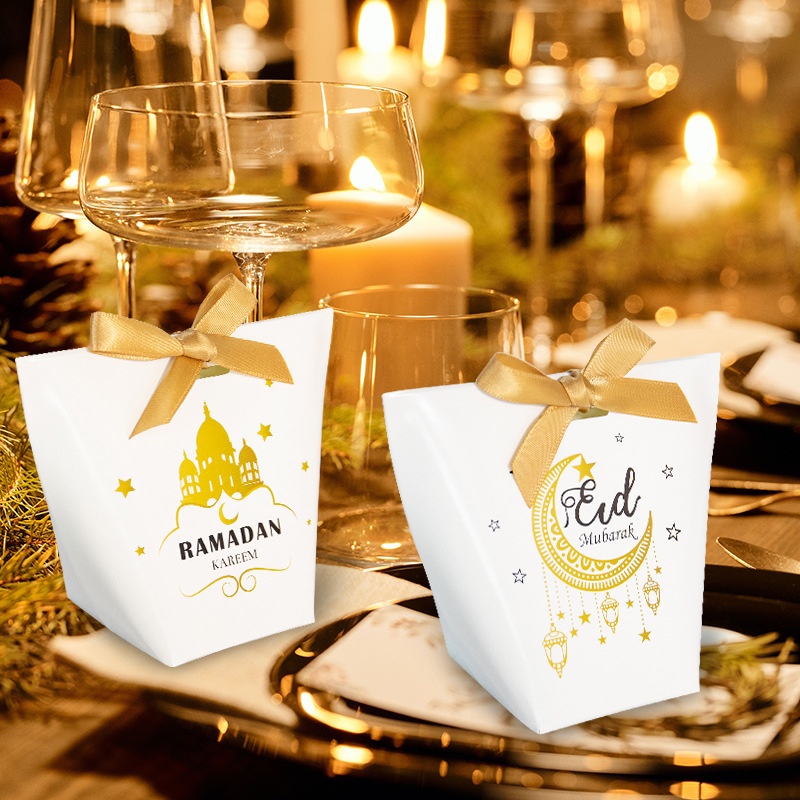 Túi Giấy Đựng Bánh Kẹo Trang Trí Tiệc Tùng Lễ Hội Eid Ramadan Gấp Gọn Tinh Tế Dành Cho Trẻ Em