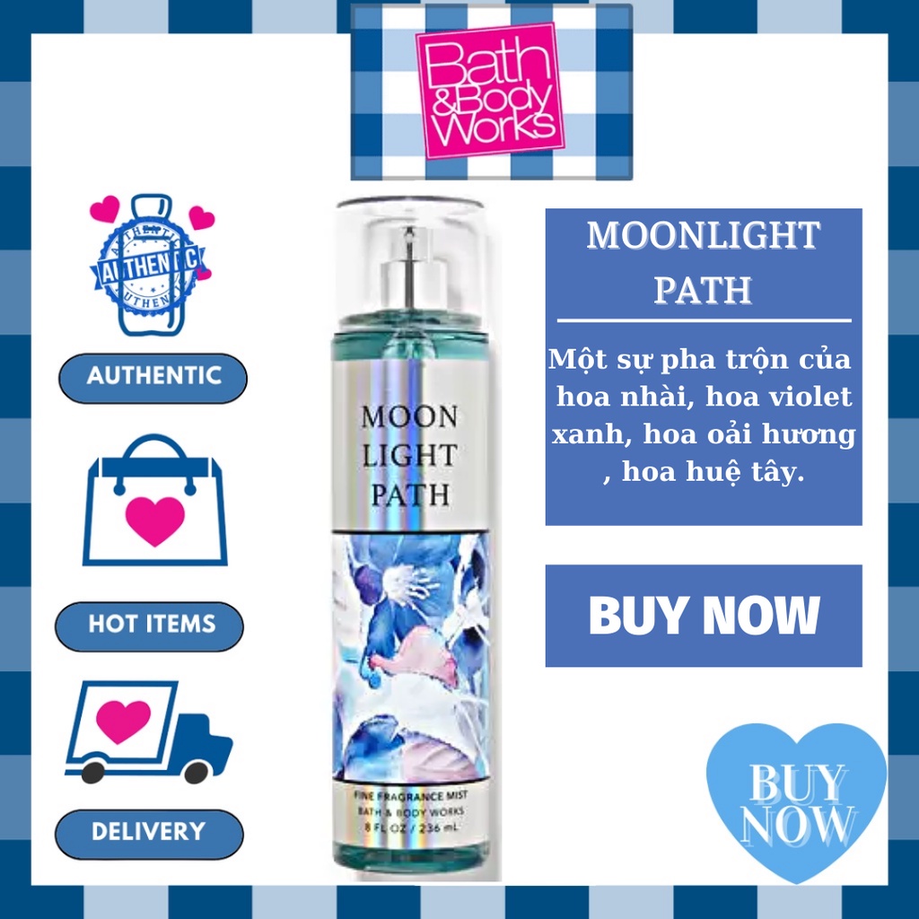 Xịt Thơm MOONLIGHT PATH Bath And Body Works - Body Mist 236ml