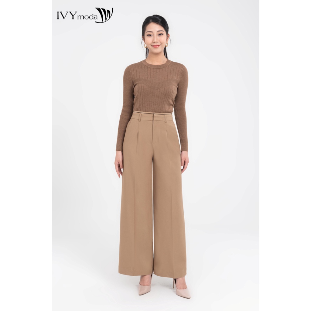 Quần dài nữ ống rộng IVY moda MS 22M8117