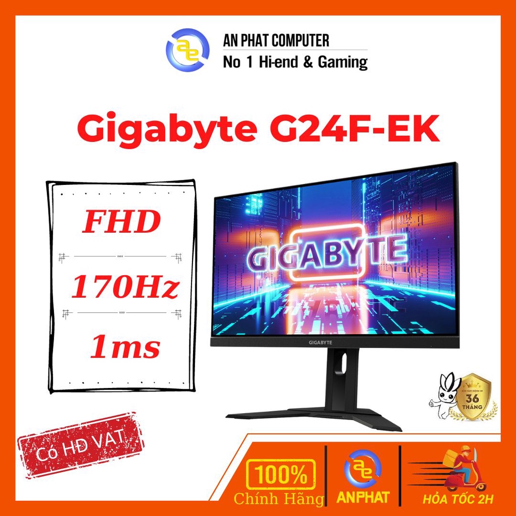 Màn hình máy tính Gigabyte G24F-EK 23.8 inch FHD 165Hz chuyên game - Bảo Hành Chính Hãng 36 Tháng