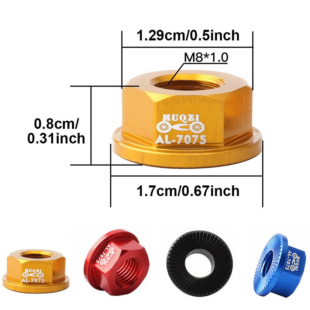 Đai Ốc M8 Bằng Hợp Kim Nhôm Thay Thế Chuyên Dụng Cho Khóa Bánh Xe Đạp