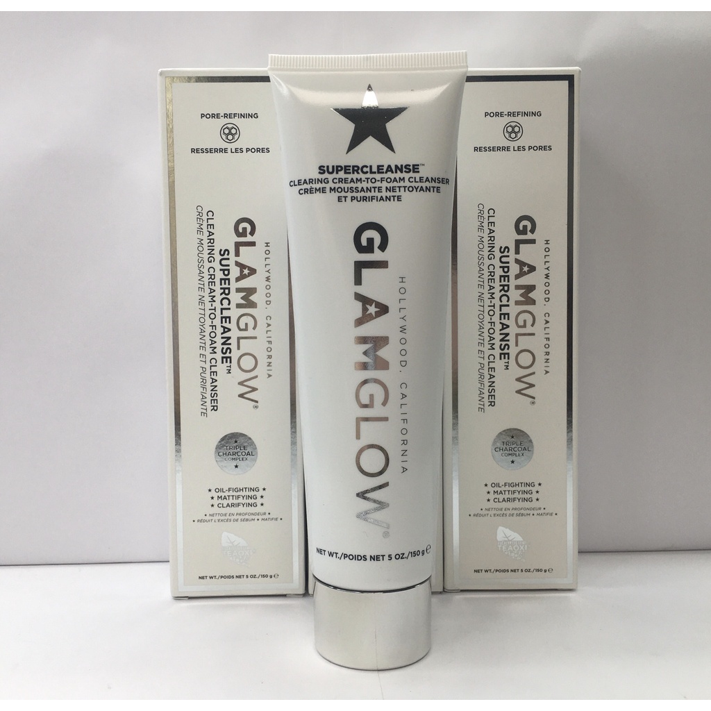 Sữa rửa mặt GlamGlow Supercleanse Clearing Cream to Foam Cleanser 150g-Made in USA
