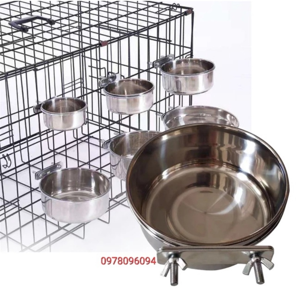 Máng ăn 14cm inox 304 cho chồn hương máng ăn inox 304 cho vẹt máng ăn inox 304 cho mèo