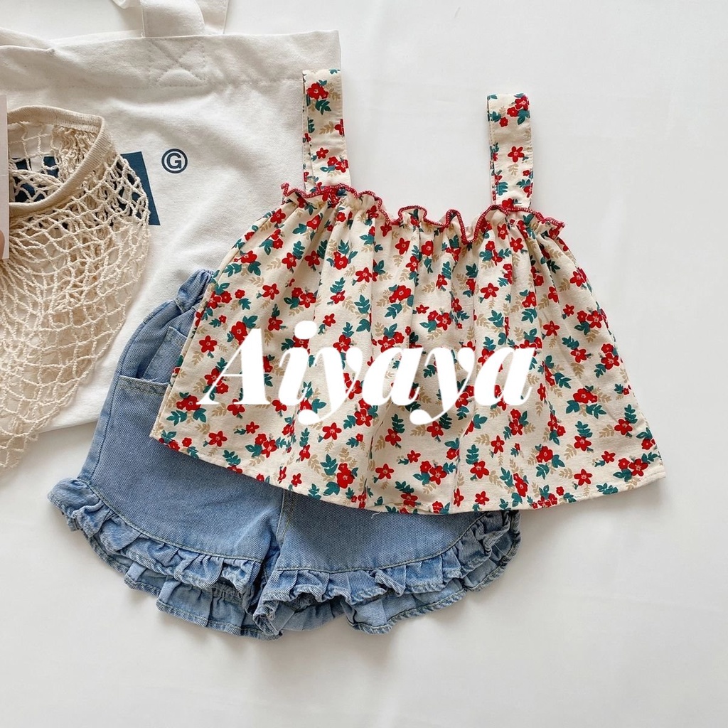 Aiyaya bộ đồ cho bé gái set Đồ 2 Món Áo Sơ Mi + Quần Ngắn Ngọt Ngào Dễ Thương Cho Bé Gái quần áo trẻ em thời trang trẻ em (485)