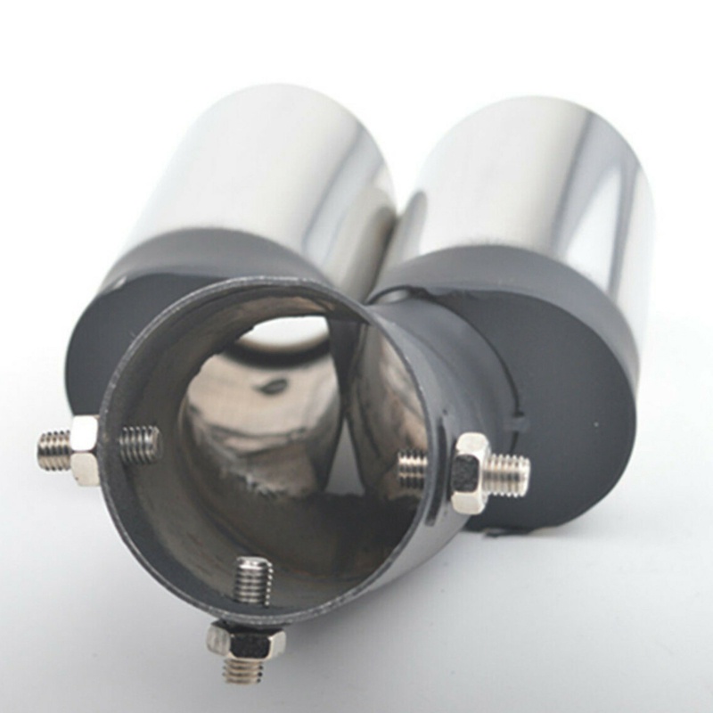 Ống Xả Khí Đôi Bằng Thép Không Gỉ 63mm Màu Đen Thông Dụng Cho Xe Hơi