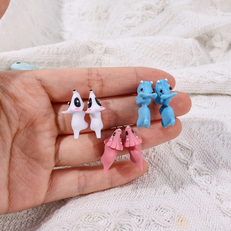 Khuyên Tai Hình Khủng Long / Cá Mập 3D Mini Bằng Nhựa Resin Dễ Thương