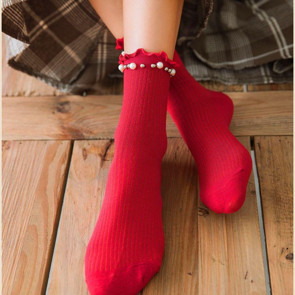 Vớ Cotton Mùa Thu Ấm Áp Họa Tiết Dễ Thương WMES15H Cho Nữ