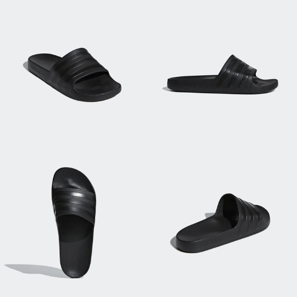Dép chính hãng Adilette Aqua BlackWhite đúc nguyên khối quai ngang không thấm nước