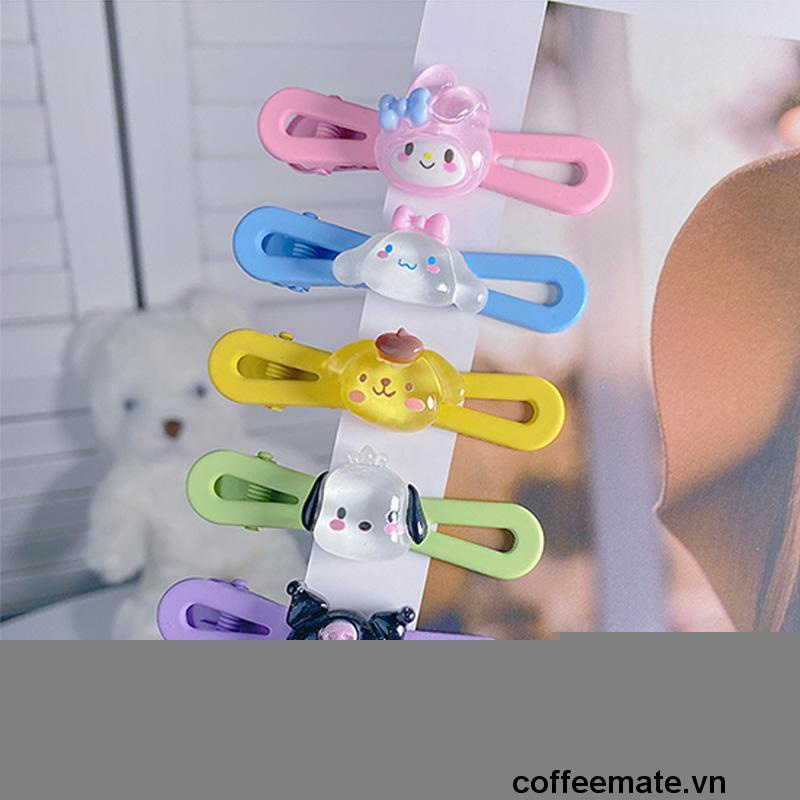 【coffeemate】⚡Sanrio Kẹp Tóc Mái Ngang Hình Cinnamoroll Dog Kuromi Hoạt Hình Dễ Thương Cho Nữ Sinh