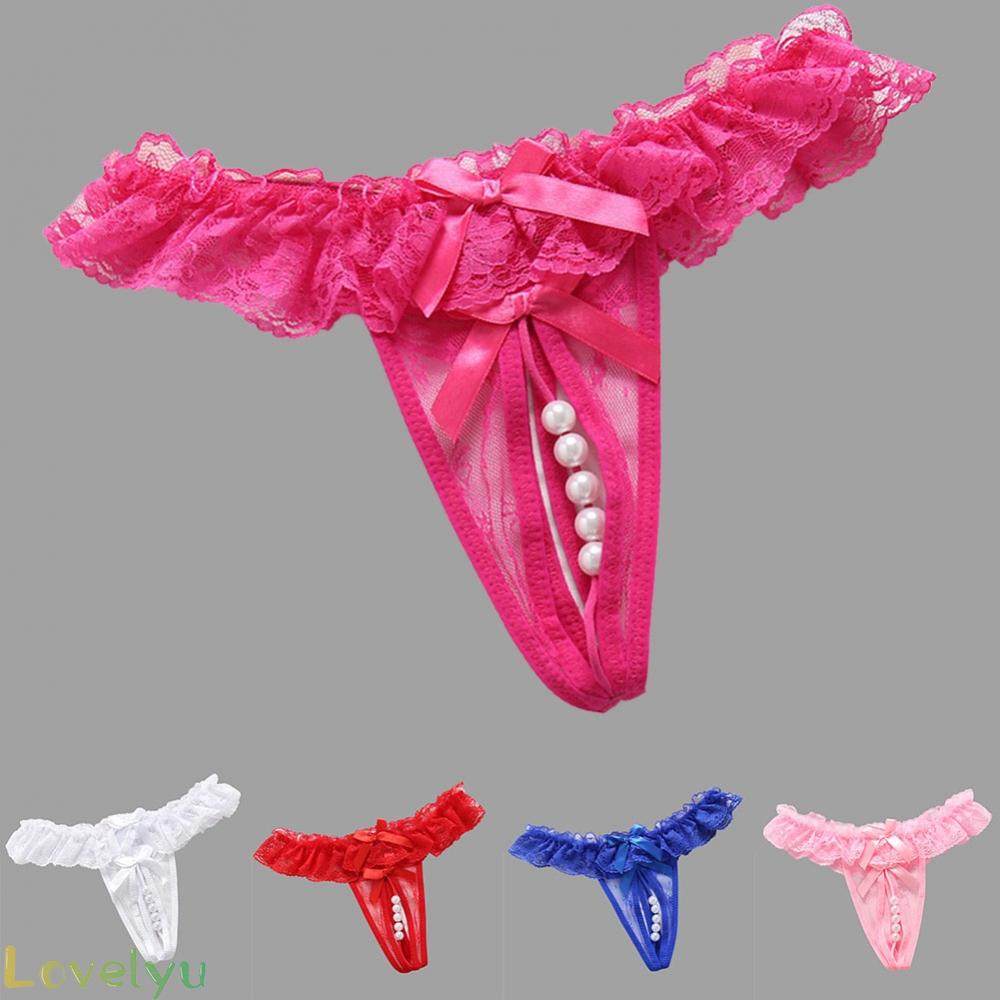 ⭐ Fast delivery ⭐Women Briefs G-string Knicker Lace Lingerie Open Crotch Pearl Stretchy