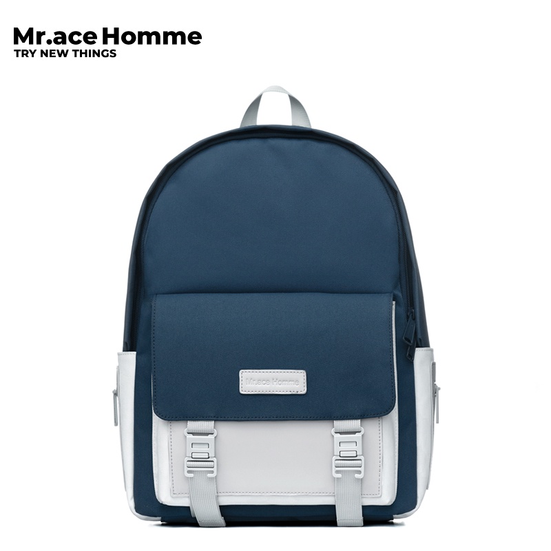 MR. ACE HOMME Ba lô Nam Nữ Học Sinh Thời trang Hàn Quốc student backpack Những người trẻ tuổi du lịch ngoài trời