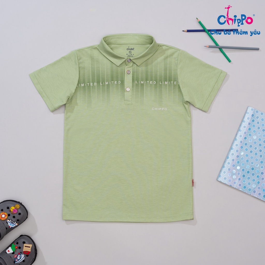 Áo Polo Chippo cho bé trai chất liệu Rayon áo thun sơ mi đi học cho bé từ 11 đến 14 tuổi (34-50Kg)