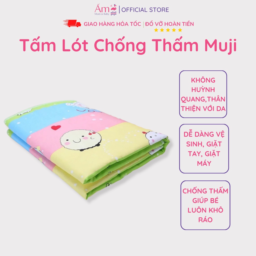 Tấm Lót Chống Thấm Muji Ấm Baby An Toàn Tiện Lợi Thấm Hút Cực Tốt Mềm Mại Thân Thiện Cho Bé Ấm Gift Decor