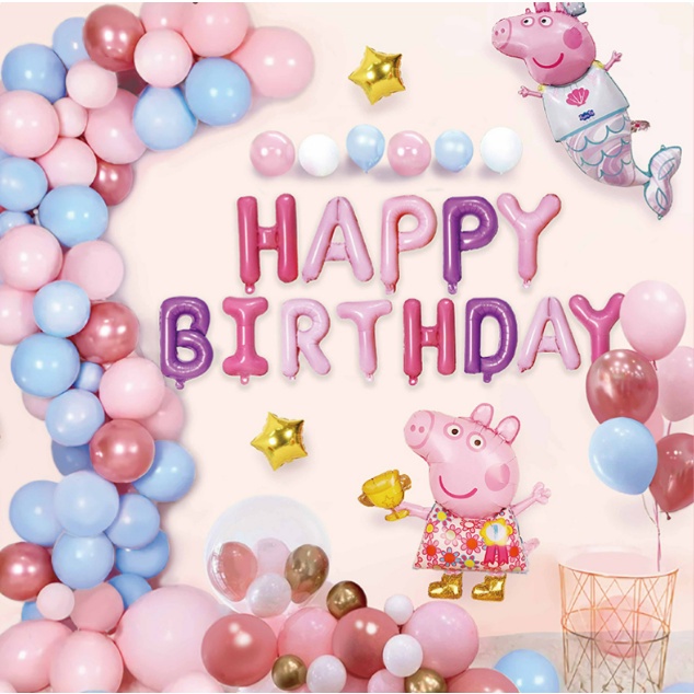 [Hàng sẵn] Set Bong Bóng Trang Trí Sinh Nhật Đầy Đủ Phụ Kiện Siêu Xinh, Bong Bóng Trang Trí Sinh Nhật Cho Bé