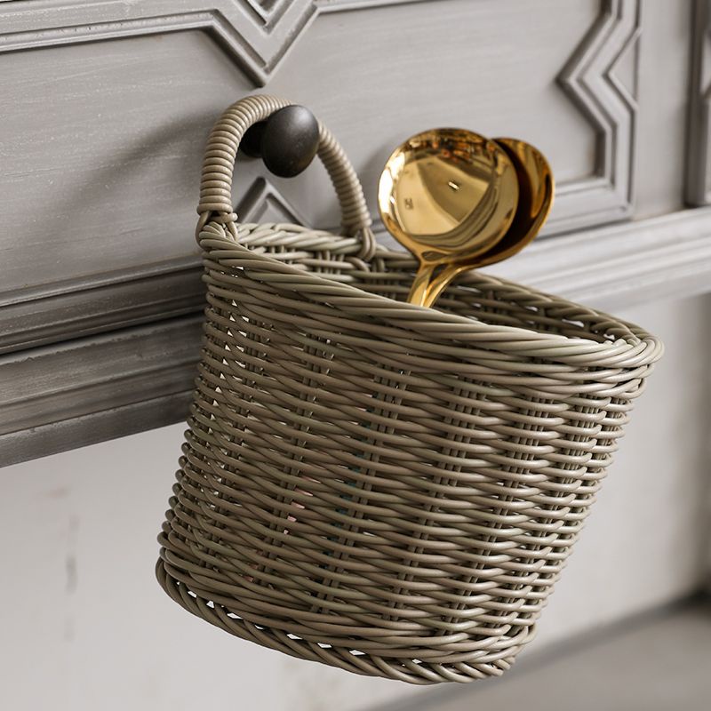 Imitation Rattan Hanging Basket Small Size Wall-Mounted Basket Hanging Basket Decoration Flower Arra