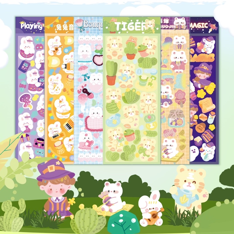 Sticker tấm trang trí toploader xinh xắn