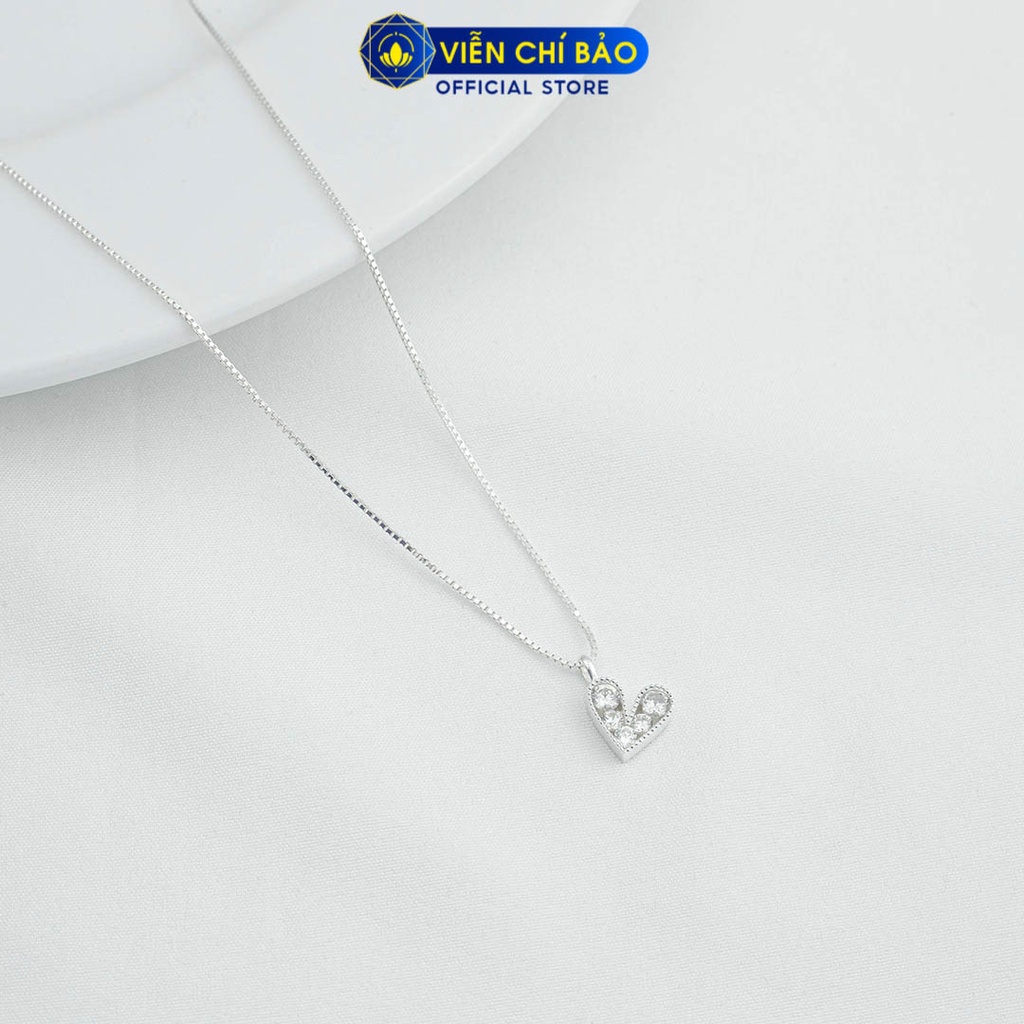 Dây chuyền  bạc nữ trái tim chất liệu bạc 925 thời trang phụ kiện trang sức nữ Viễn Chí Bảo D400454