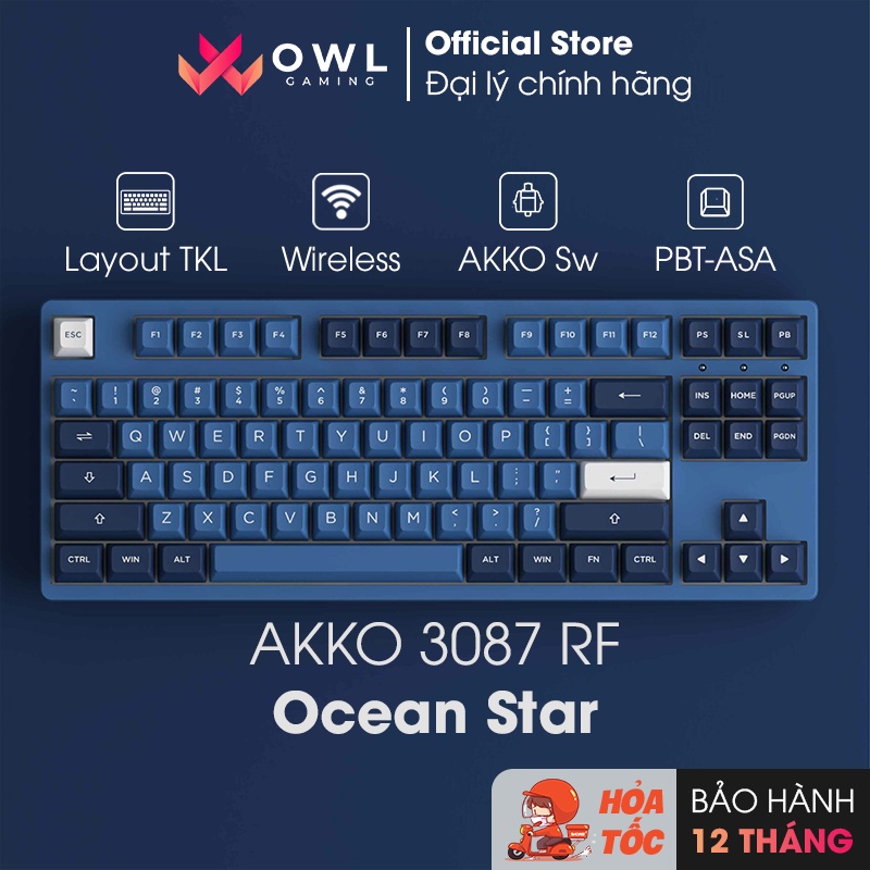 Bàn phím cơ AKKO 3087 RF Ocean Star (2.4Ghz / AKKO sw v3) (Hàng chính hãng)