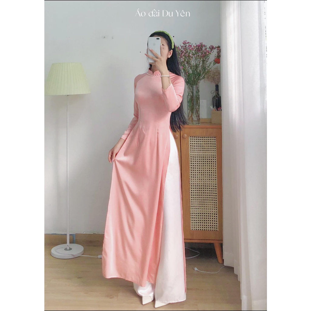 Áo Dài Truyền Thống Lụa Ngọc Trai , Áo Dài Nhã Hồng