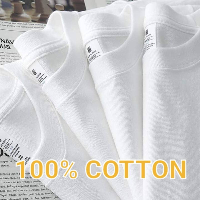 Áo thun Unisex H&T Basic tee phông trơn nam nữ tay ngắn from suông 2 màu trắng đen