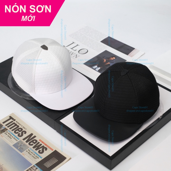 1 Cặp 2 Nón Sơn Snapback Vân Lưới Đen Và Vân Luới Trắng Chính Hãng Hàng Chuẩn Tem 7 Màu Cao Cấp Mới / Nón Kết Sơn